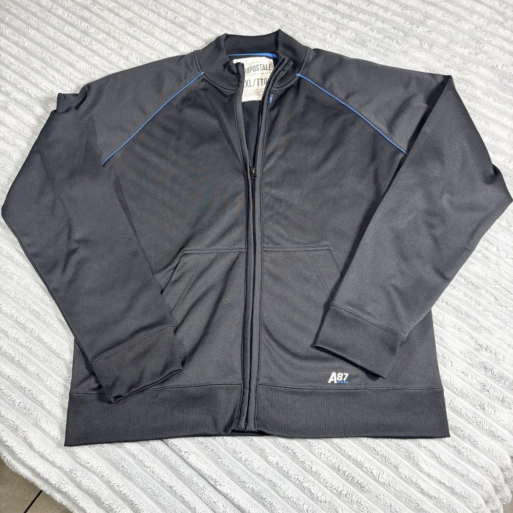 Aéropostale 87 Track Jacket Men's 2XL Black Raglan Sleeve Mock Neck Full Zip‎